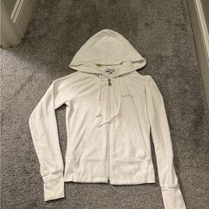 bebe “bride” Zip-Up Hoodie white